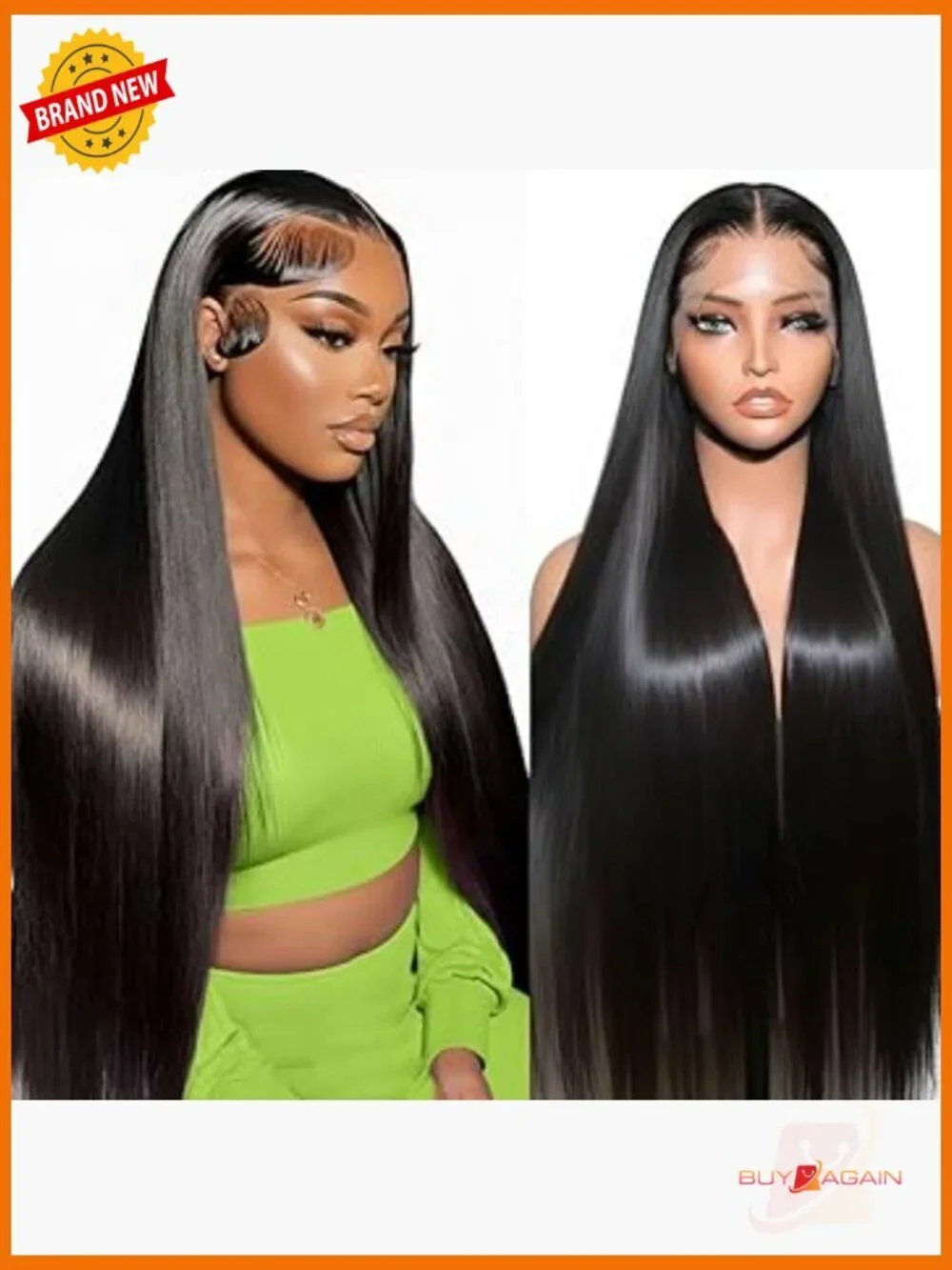 13x6 Lace Front Wig Human Hair 32 Inch Straight 200 Density Pre Plucked Glueless